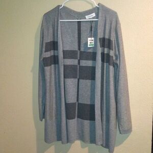 NWT Calvin Klein Color Block/Striped Cardigan Wool Blend L